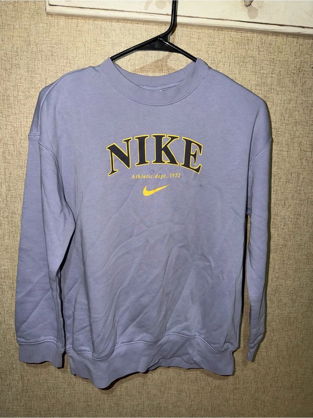 Nike Purple Crewneck Sweatshirt with Yellow Logo
